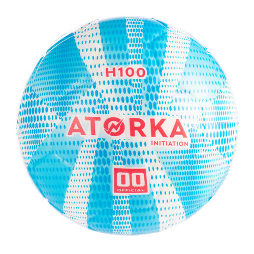 ballon de handball h100 enfant mousse t00 bleu/blanc