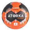 Detská hybridná lopta na hádzanú H500 veľkosť 1 oranžovo-čierna