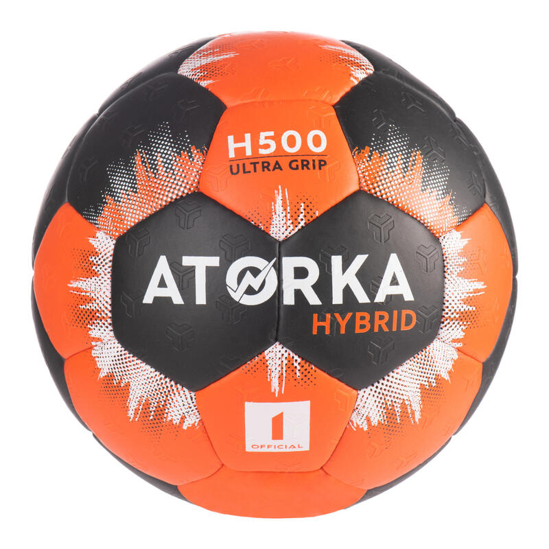 Kids' Size 1 Hybrid Handball Ball - Orange/Black