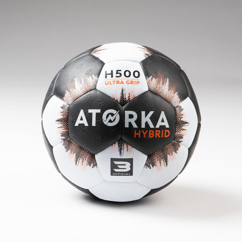 Mužský házenkářský míč H500 velikost 3 černo-šedý