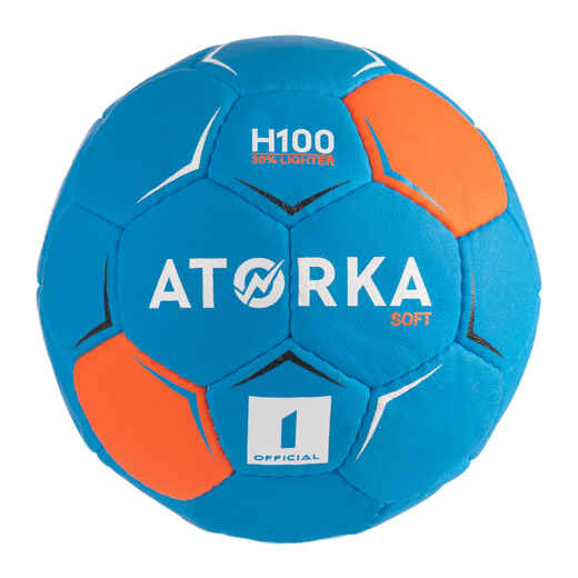 
      Bērnu mīksta handbola bumba “H100”, 1. izmērs, zila/oranža
  