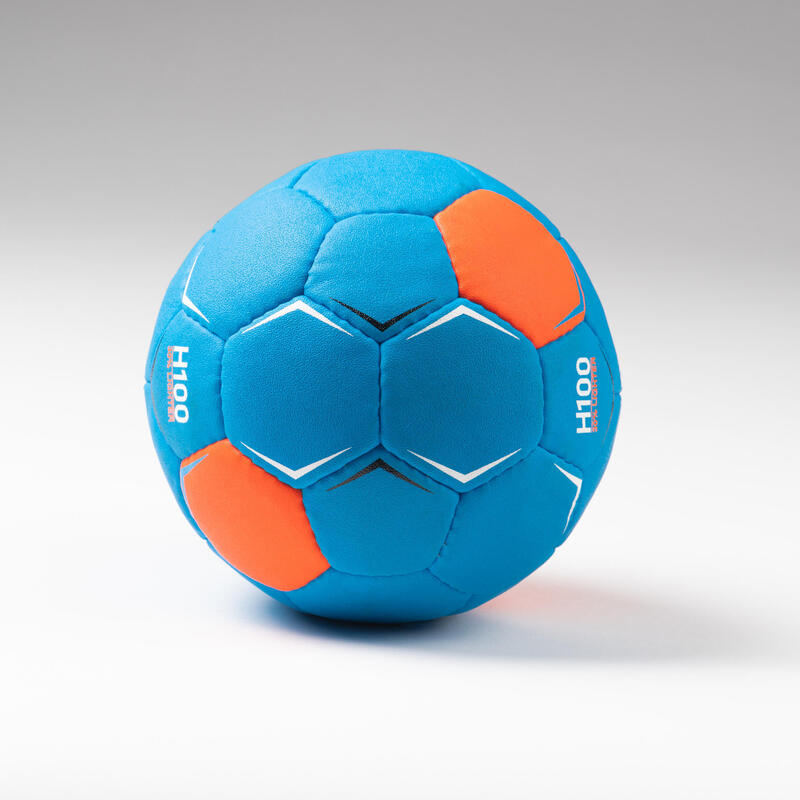 Ballon de handball H100 SOFT enfants T1 bleu/orange