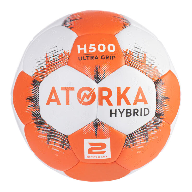 Balón Balonmano Atorka Híbrido NiñosT2 Naranja/Gris