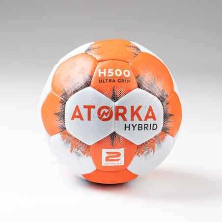 Handball Hybrid Größe 2 orange/grau