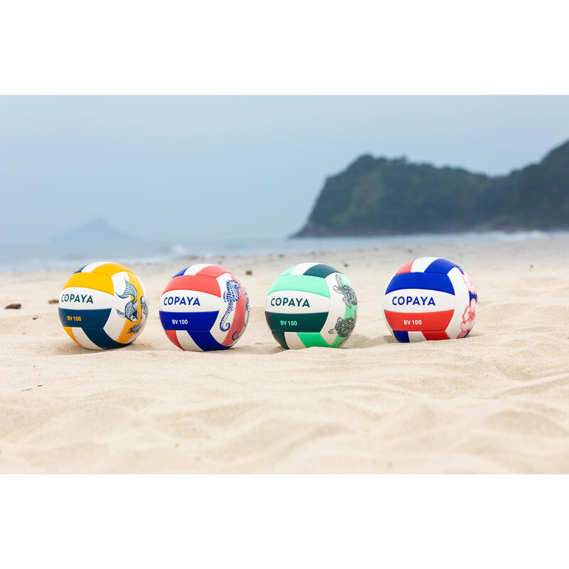 Ballon de Beach volley 100 Classic cousu Taille 5 Vert tortue