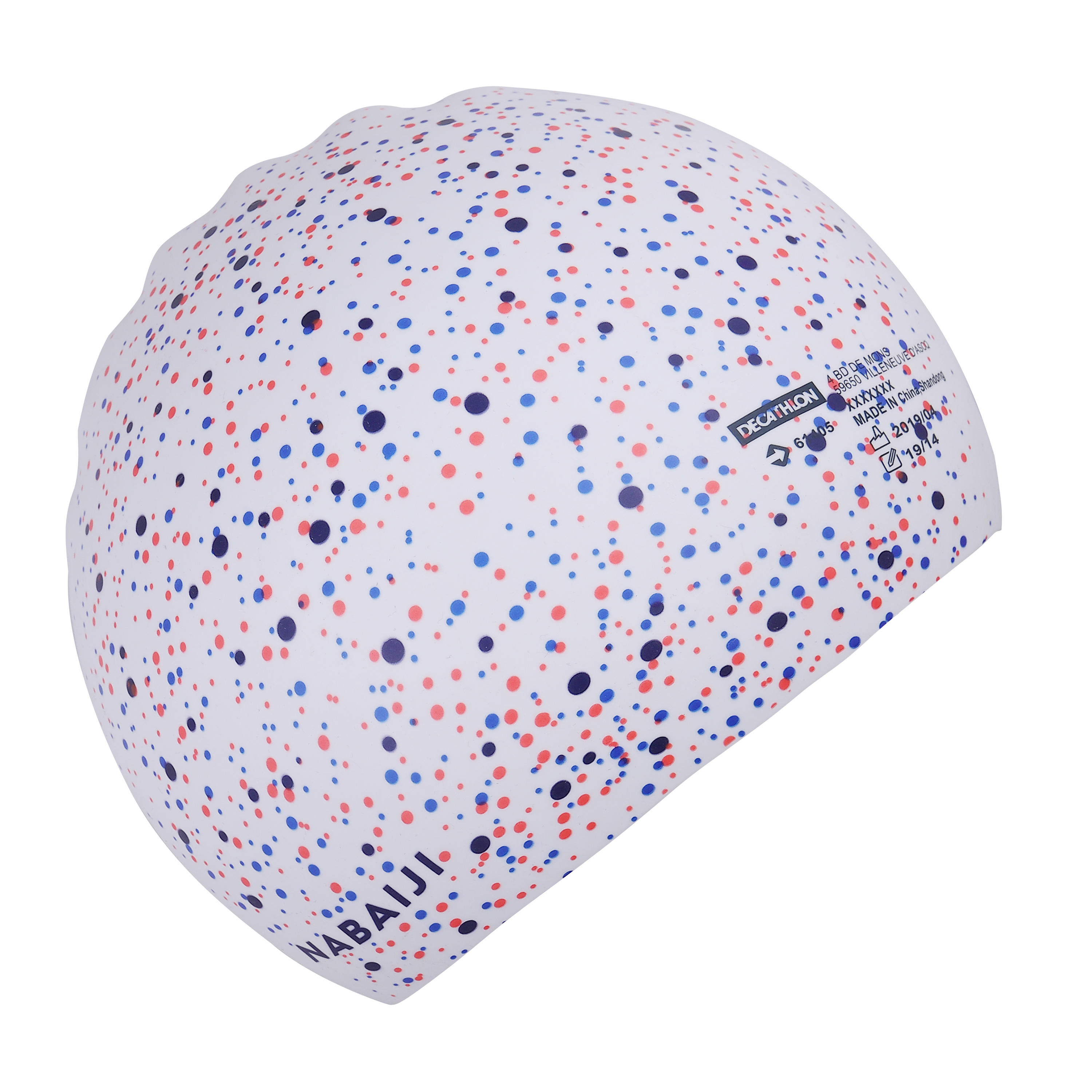 SWIMMING SILICONE SWIM CAP VOLUME 500 PRINT SEA Decathlon