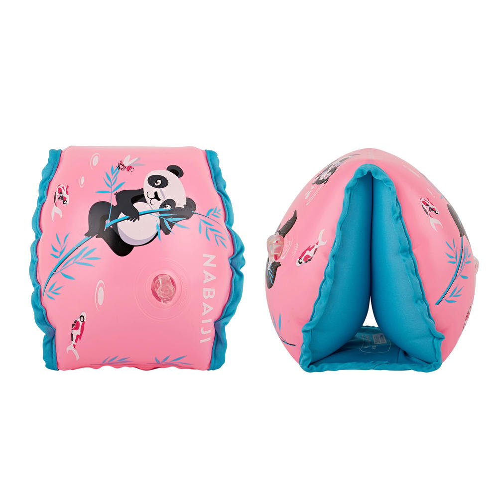 Kinder 15-30 kg Schwimmflügel - Nabaiji bedruckt "Panda rosa" 