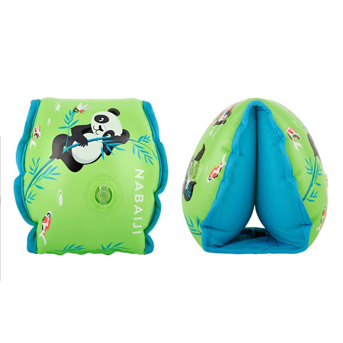 Kinder 15-30 kg Schwimmflügel - Nabaiji bedruckt &quot;Panda grün&quot; 
