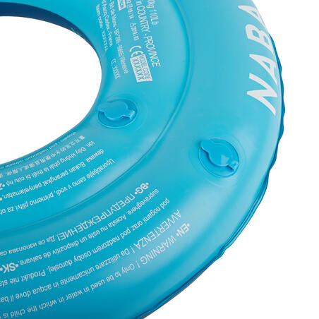 Pelampung ring dengan corak "PANDAS" untuk anak 6-9 Tahun 65 cm biru