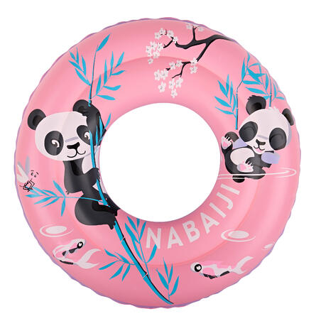 Bouée piscine gonflable 51 cm rose imprimé "PANDAS" pour enfant 3-6 ans