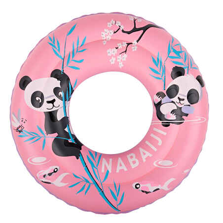 Swimming inflatable 51 cm pool ring for kids aged 3-6 - pink "Pandas" print