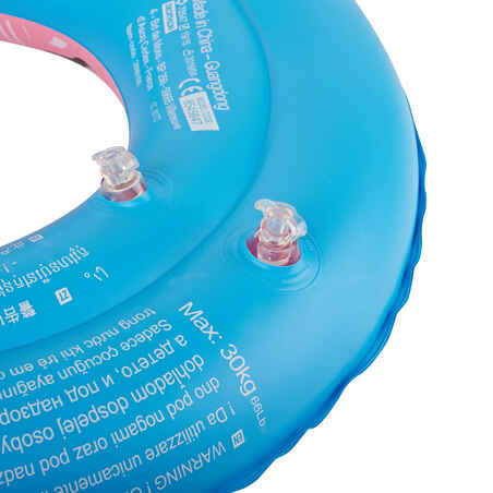 Swimming inflatable 51 cm pool ring for kids aged 3-6 - pink "Pandas" print