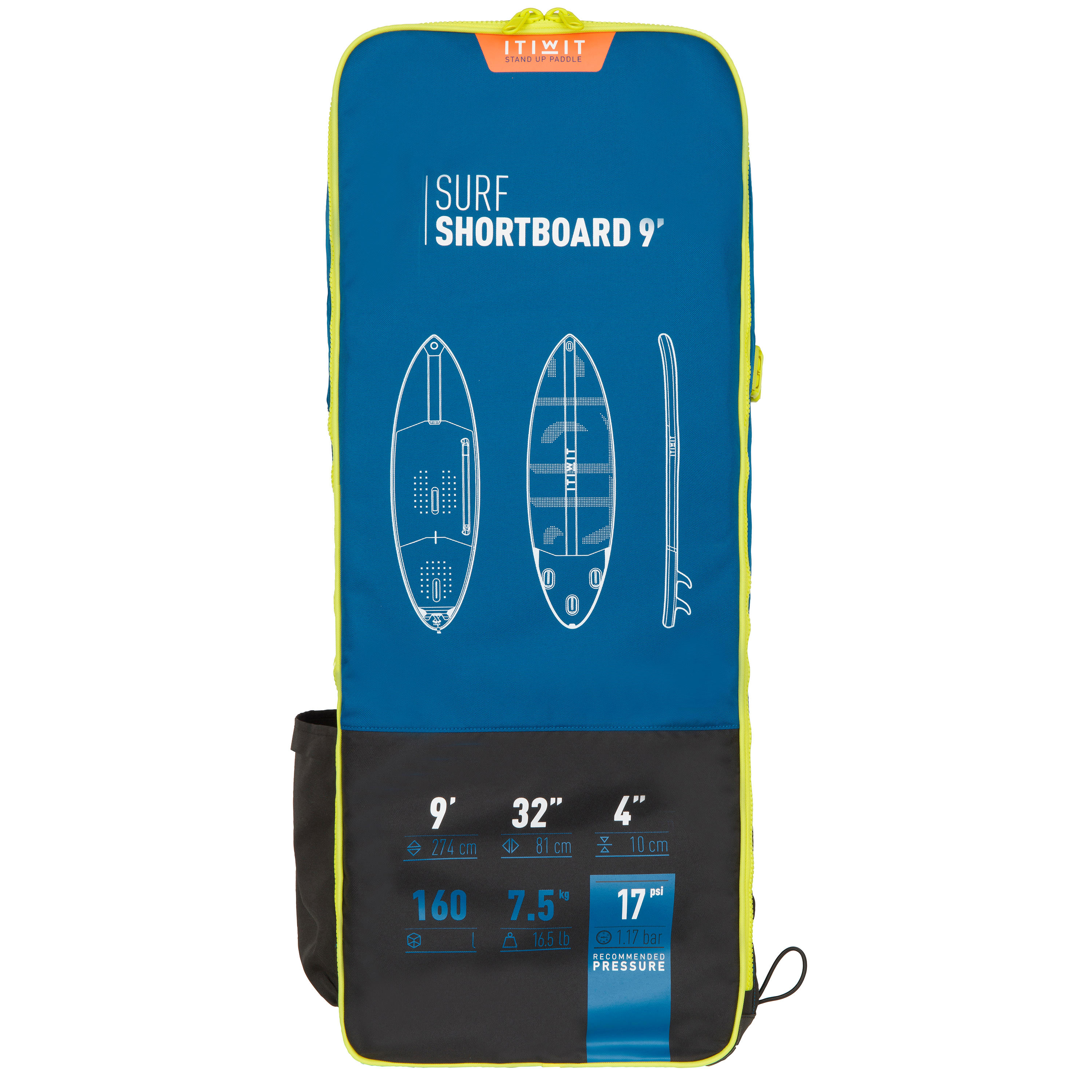 Nafukovací paddleboard na surfování Shortboard 500 9' 160 l 17/29