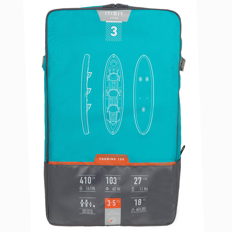 PRODUCTO OCASIÓN - CLASE B: : Kayak Canoa Travesía X100+ Drop Stitch Hinchable