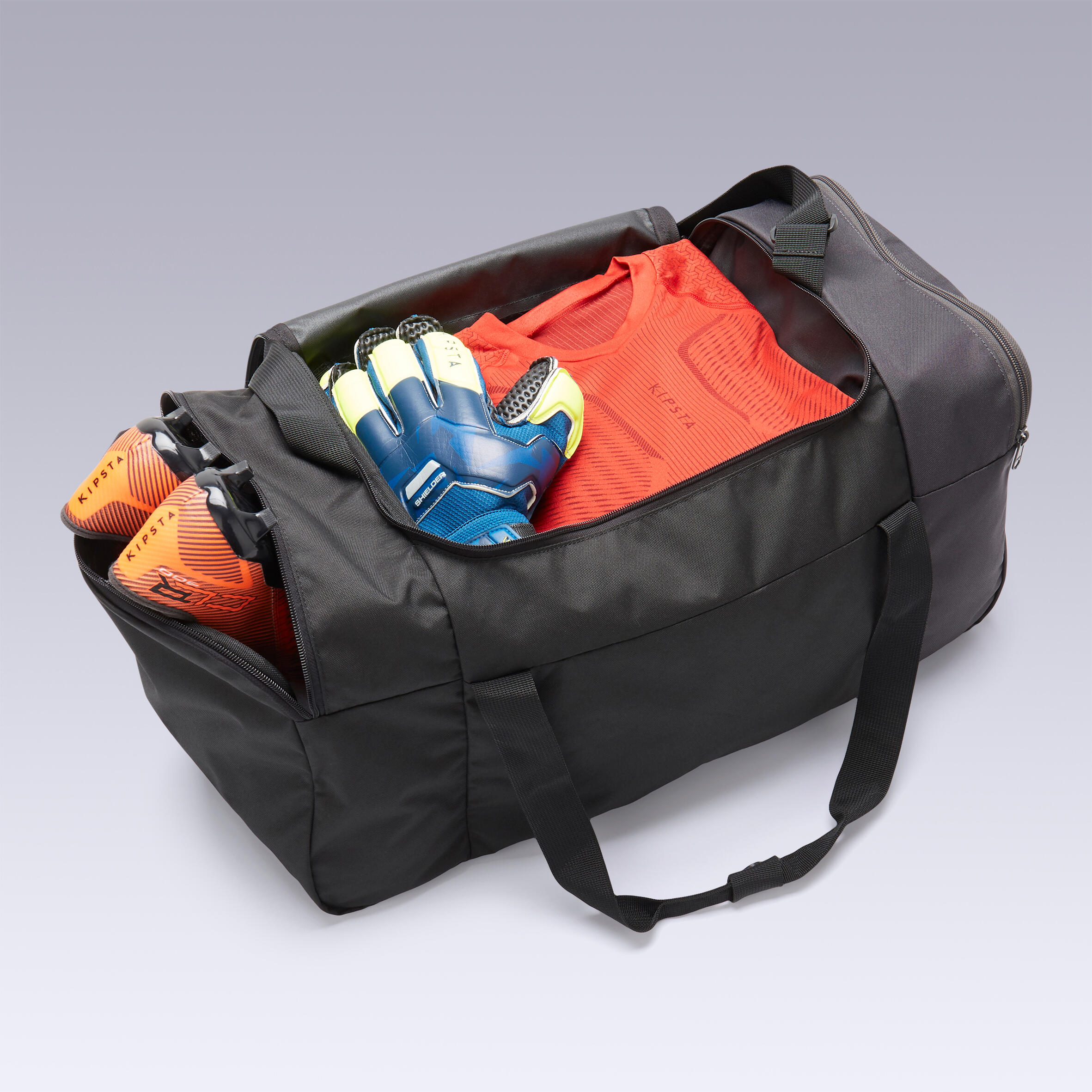 55 L Essential Sports Bag - [EN] graphite grey, [EN] smoked black - Kipsta  - Decathlon