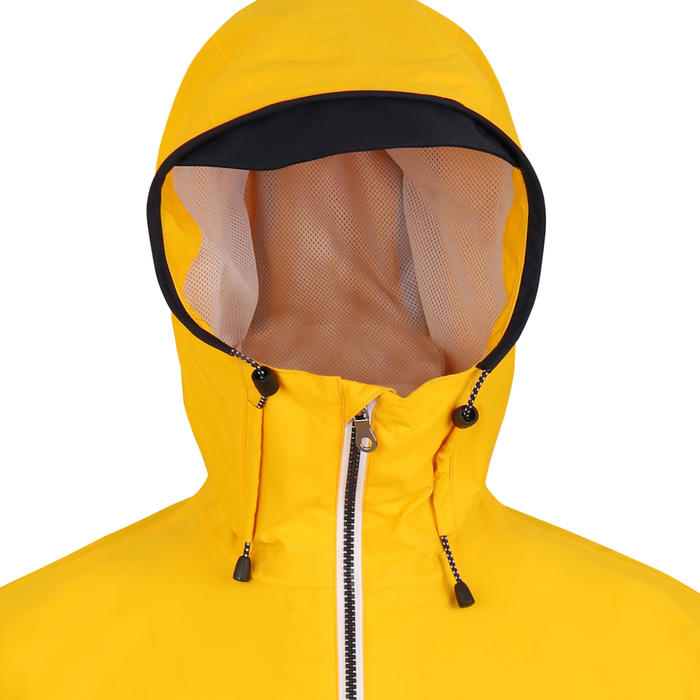 Sailing 100 Men's Waterproof Sailing Jacket Grey Orange Decathlon