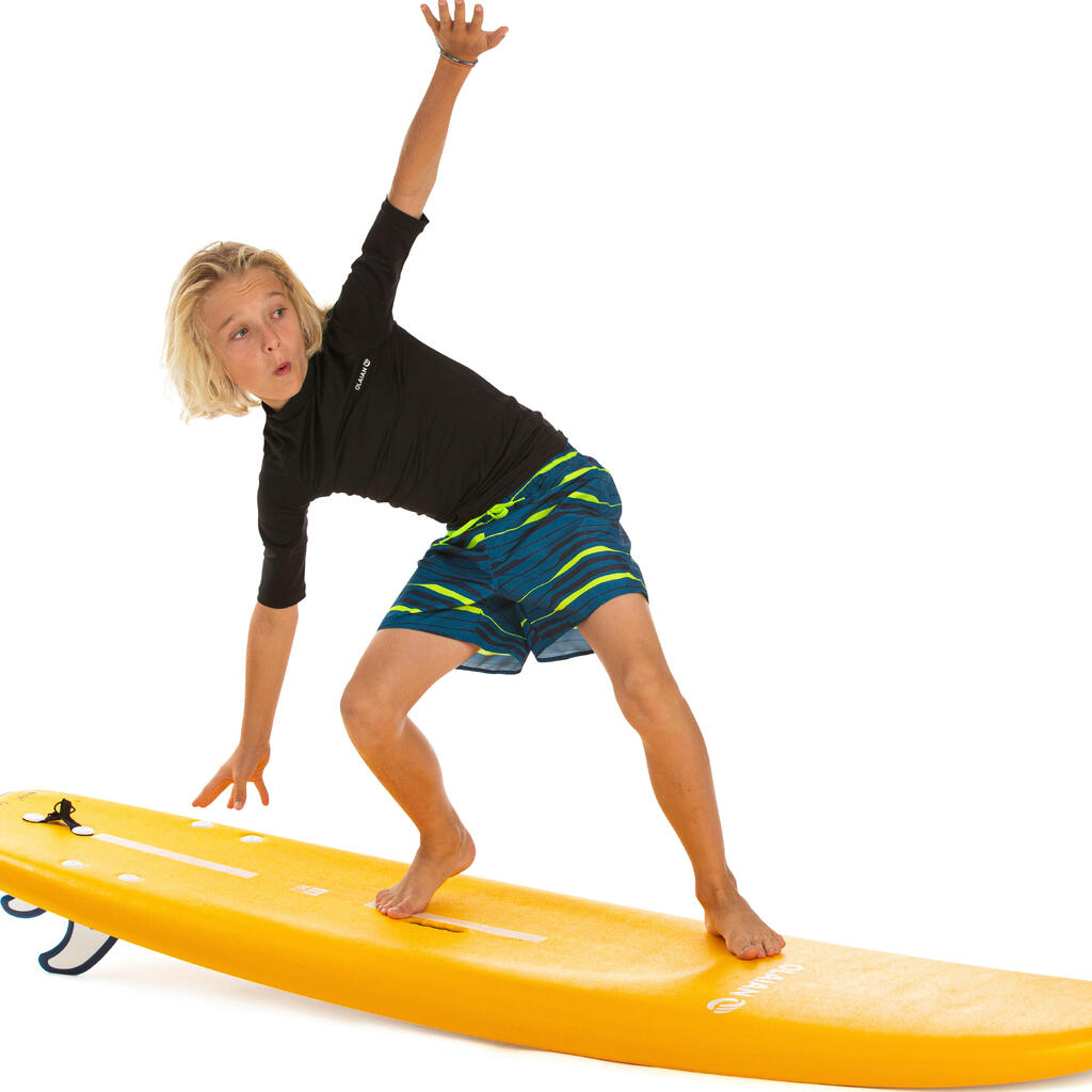 Boardshorts 100 Tween petrol gestreift