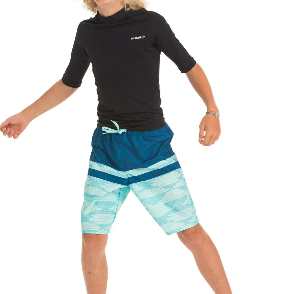 long swim shorts - blue