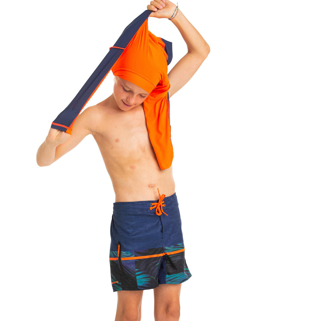 Swim shorts 500 - black/orange