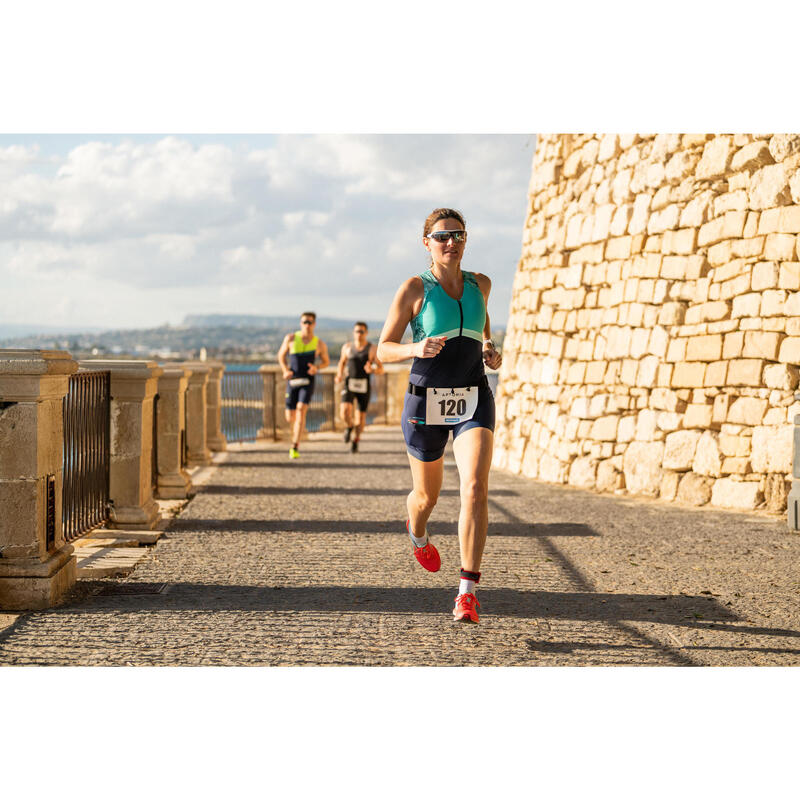 Combinezon Triatlon TRIFONCTION SD Distanță scurtă Bleumarin/Verde Damă