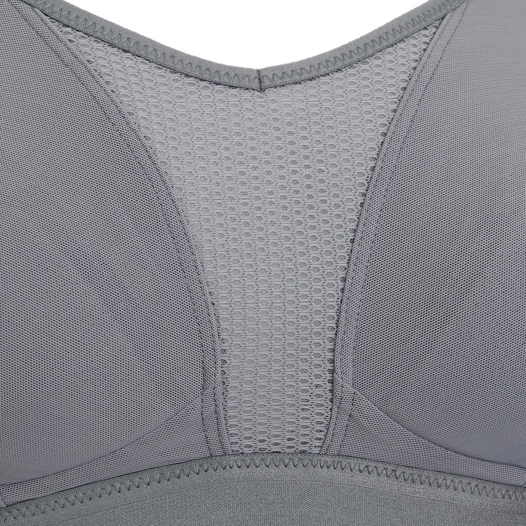 Brassière bretelles croisables maintien fort femme, Noir