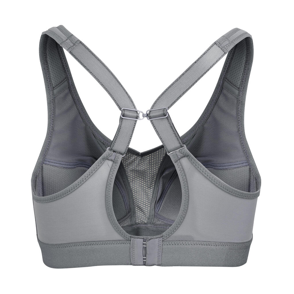 Brassière bretelles croisables maintien fort femme, Noir