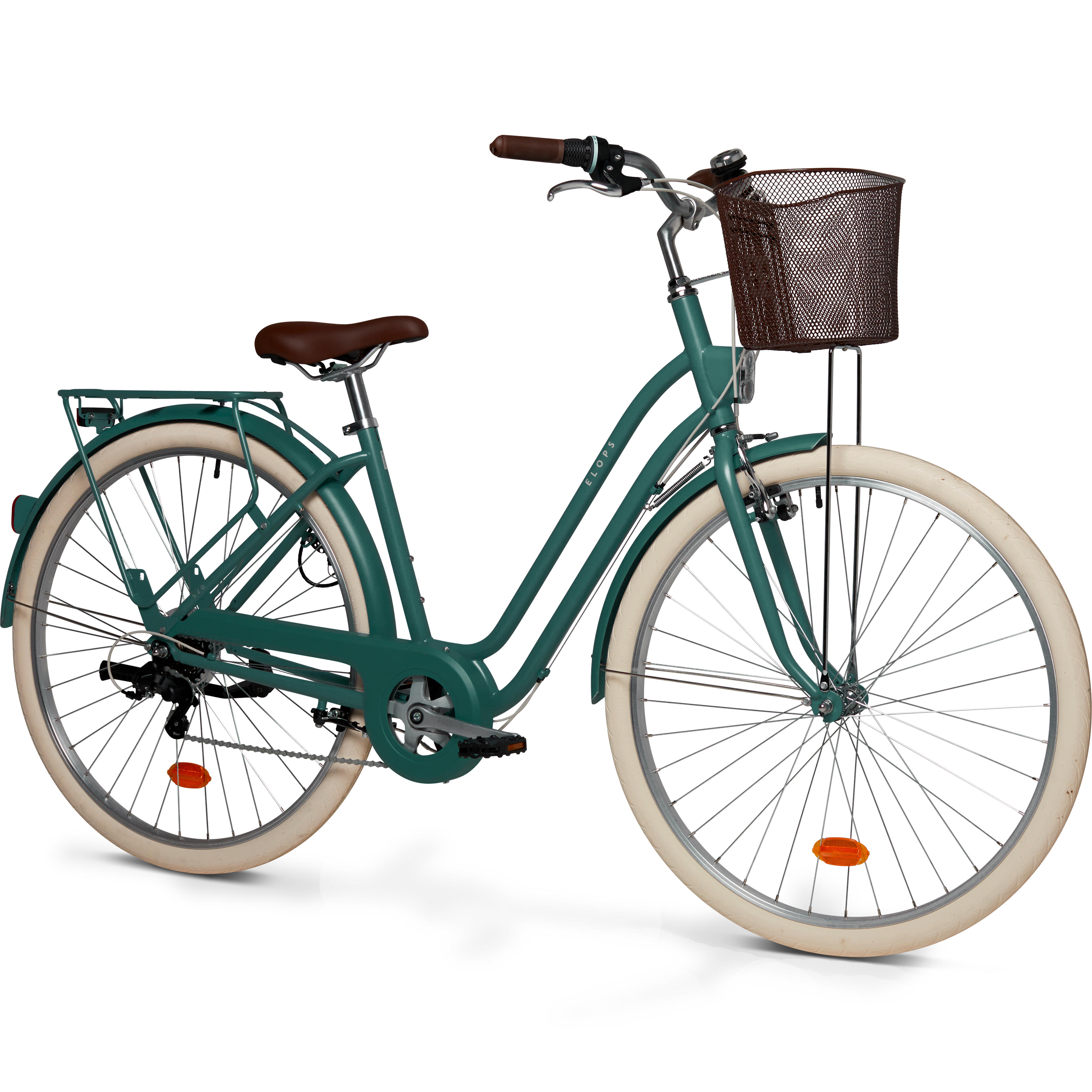 Bici citt� ELOPS 520 telaio basso verde ELOPS | Decathlon