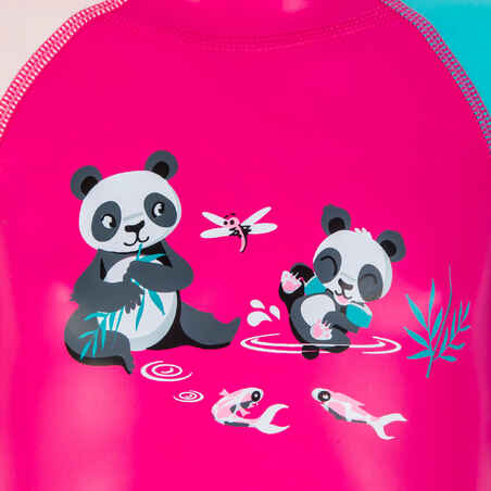 Baby UV Protection Wetsuit Kloupi - Panda Print Pink