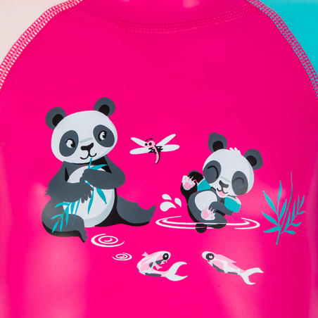 Combinaison Anti Uv Bebe Kloupi Rose Imprime Panda Decathlon