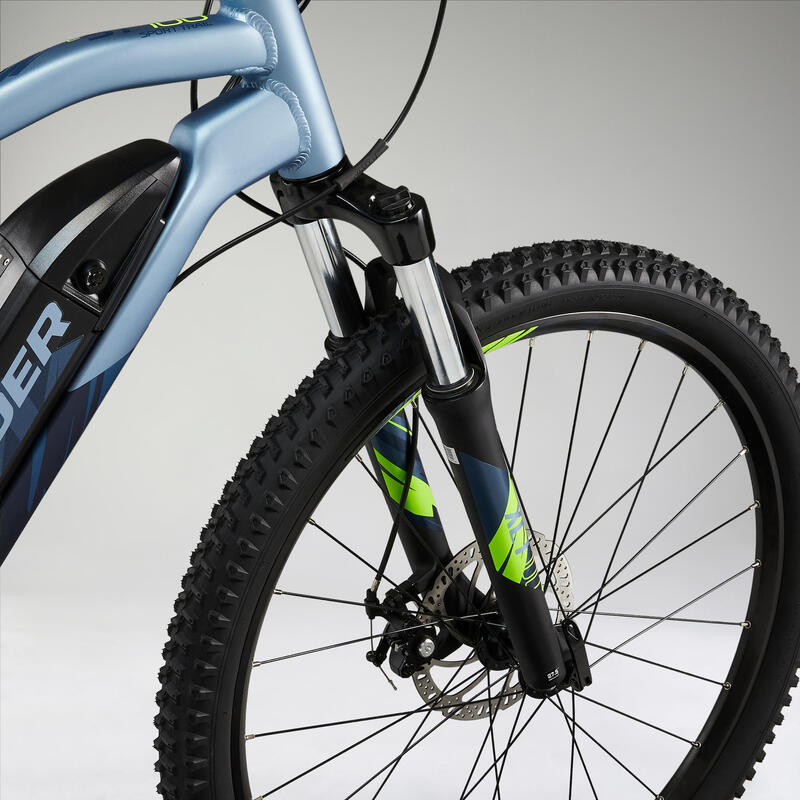 Bicicleta eléctrica de montaña Ebike 27,5" aluminio Rockrider ST 100 azul