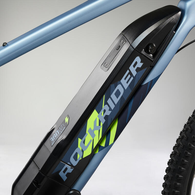 Bici Mtb Rockrider elettrica a pedalata assistita E-ST 100 azzurra 27,5"