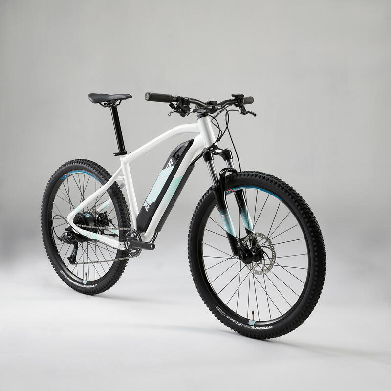 Bicicletă electrică MTB semi-rigidă 27'5", E-ST100 Alb