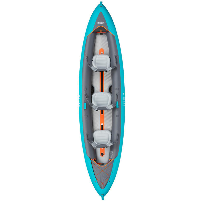 Kayak Canoa Hinchable Travesía X100+ 3 Plazas Azul.
