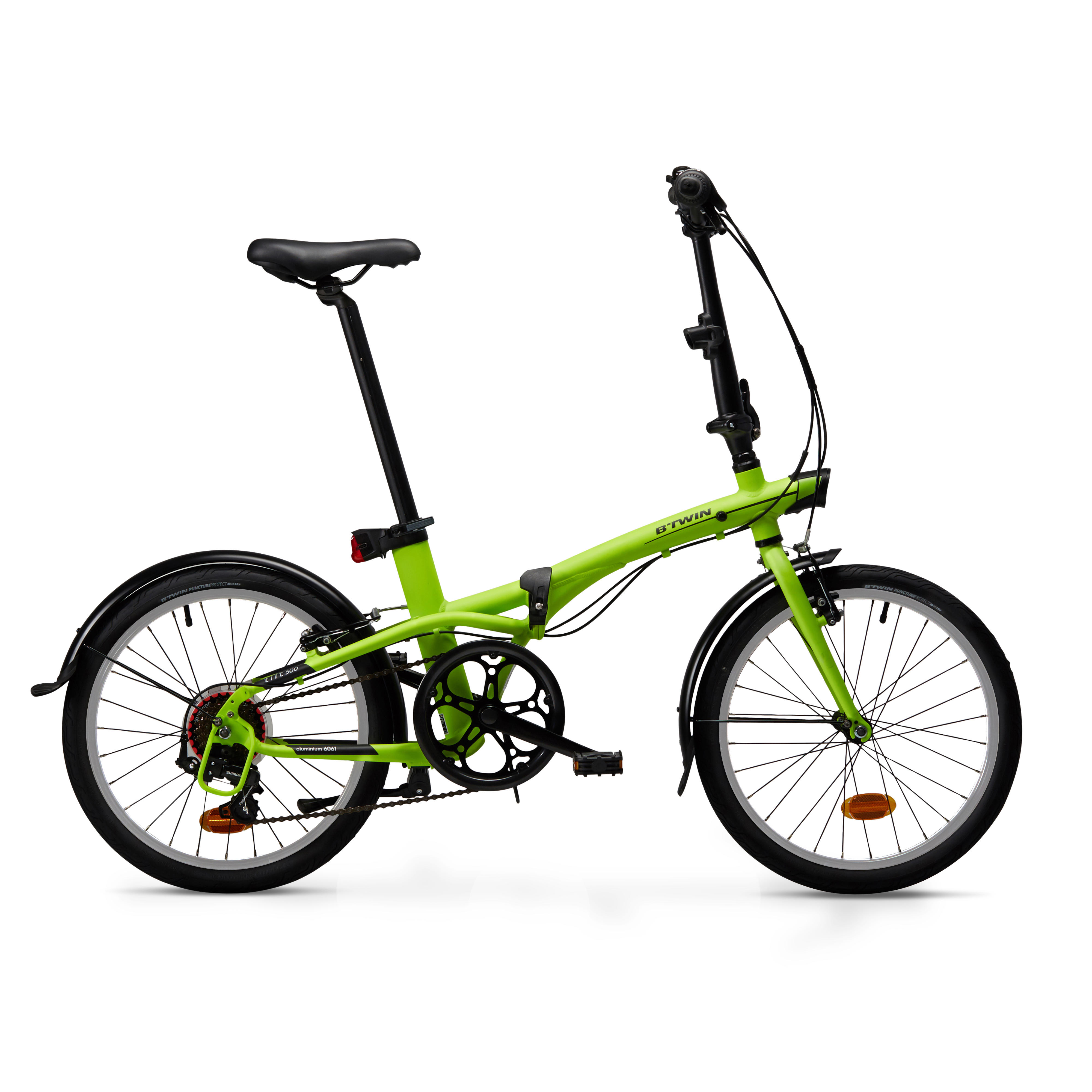 Folding Bike Tilt 500 Neon Yellow BTWIN Decathlon