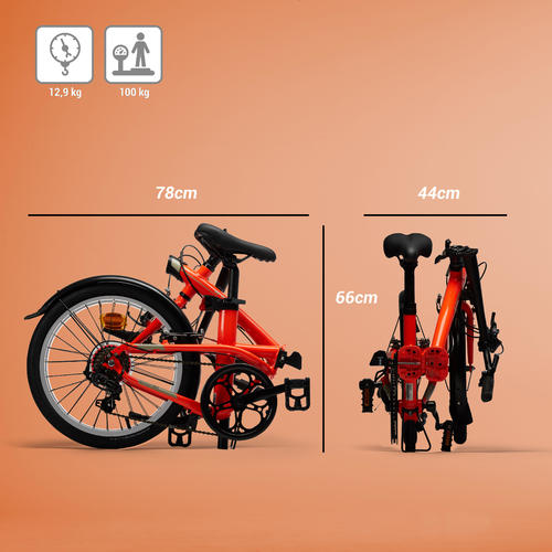 Velo Pliant Tilt 500 Orange Fluo Pour Les Clubs Et Collectivites Decathlon Pro