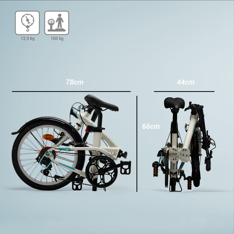 Folding Bike Tilt 500 White Decathlon