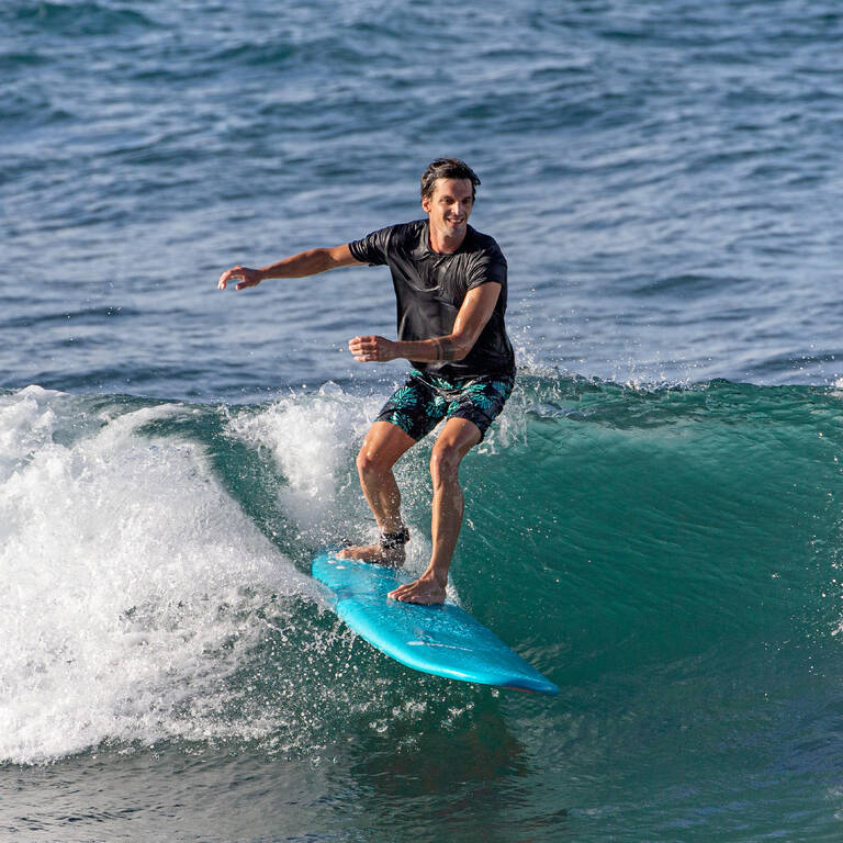 Men's surfing short-sleeve anti-UV WATER T-SHIRT - Black - Decathlon