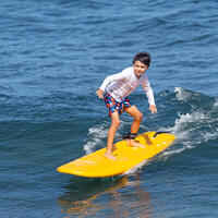 Tabla Surf Iniciacion Espuma Olaian 100 6'8. Pack tabla + leash + quillas.