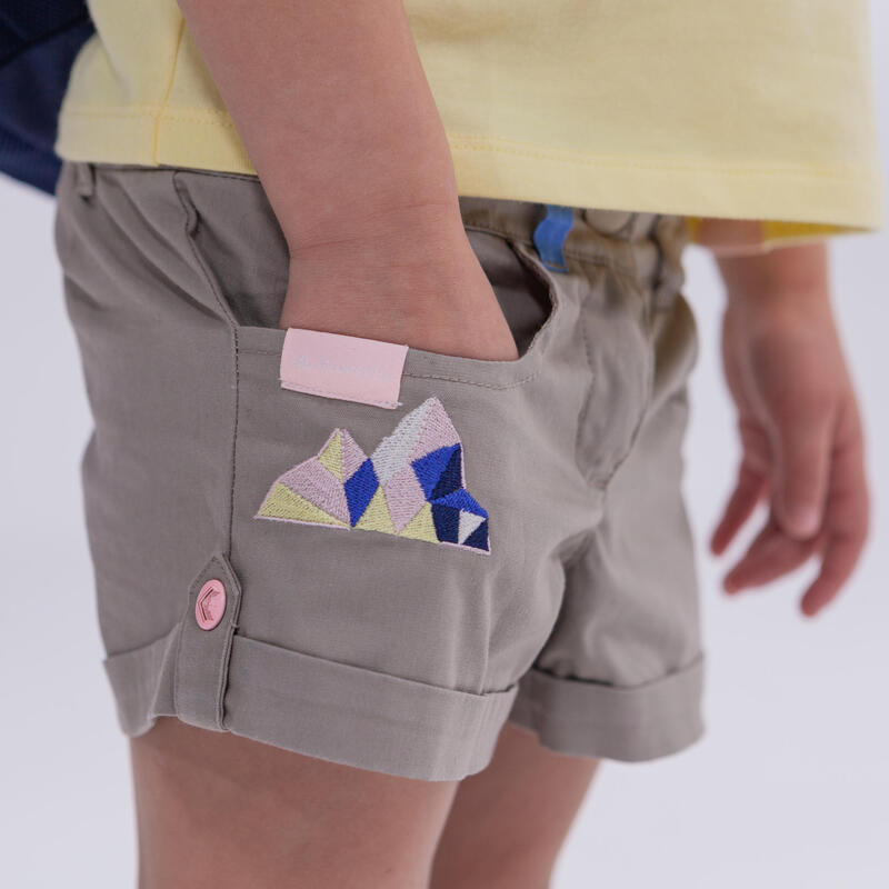 Pantalon scurt Drumeție la munte MH500 Bej Copii 2-6 ani