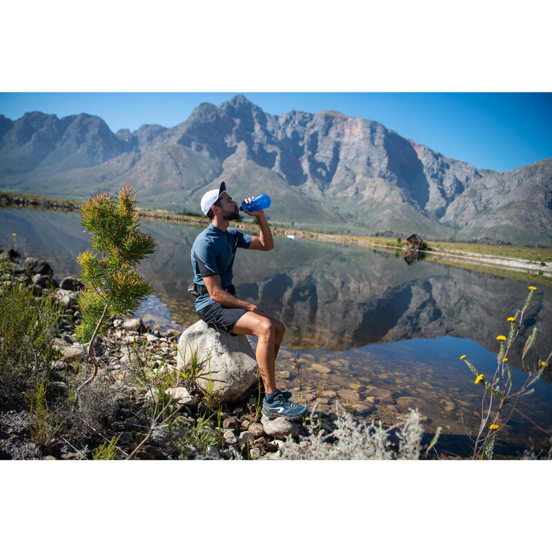 Pantalón Corto Trail Running Hombre Negro Holgado