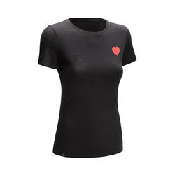 T-shirt de randonnée femme à manches courtes en laine - TRAVEL 500