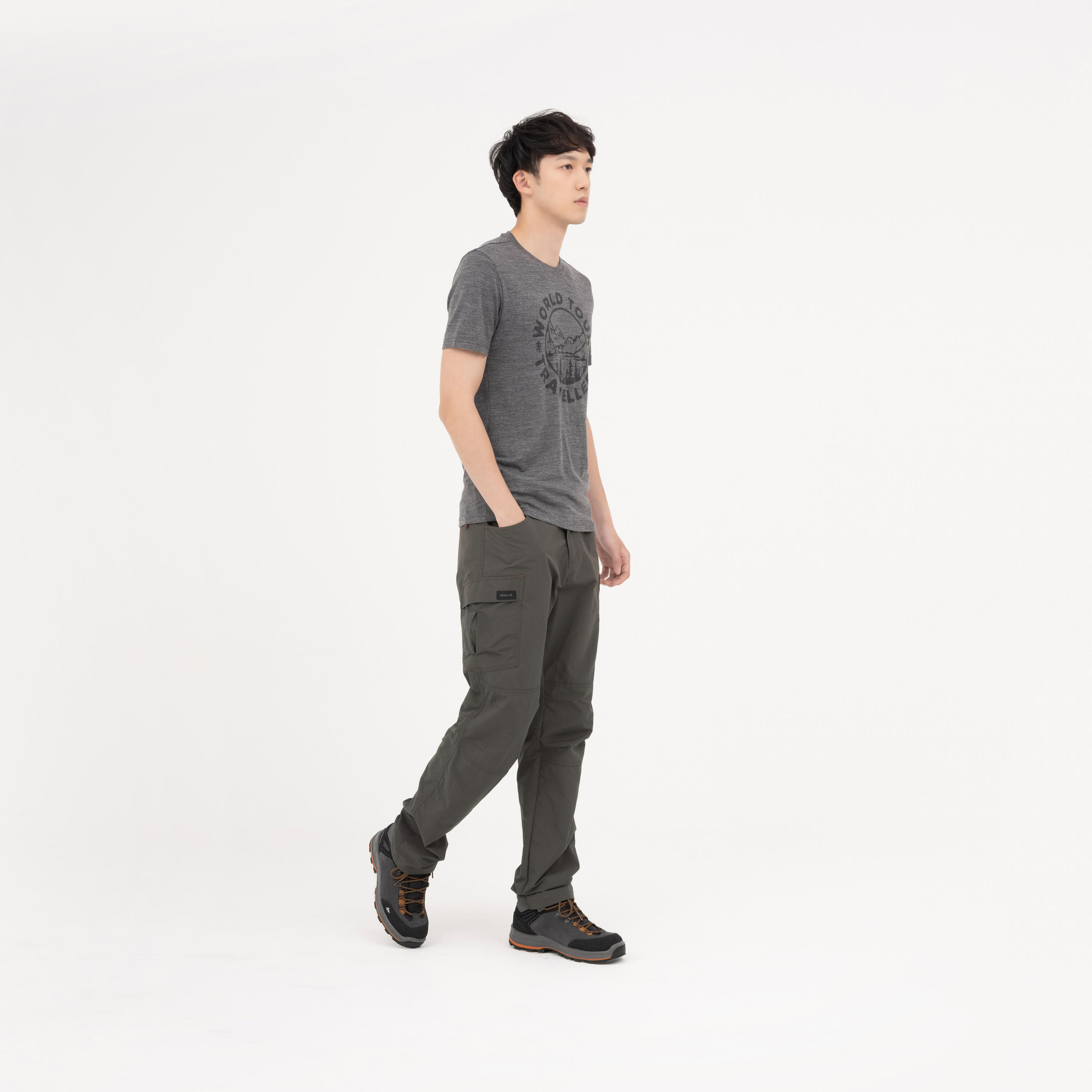 Men’s hiking trousers Trek 100 - Green 11/14