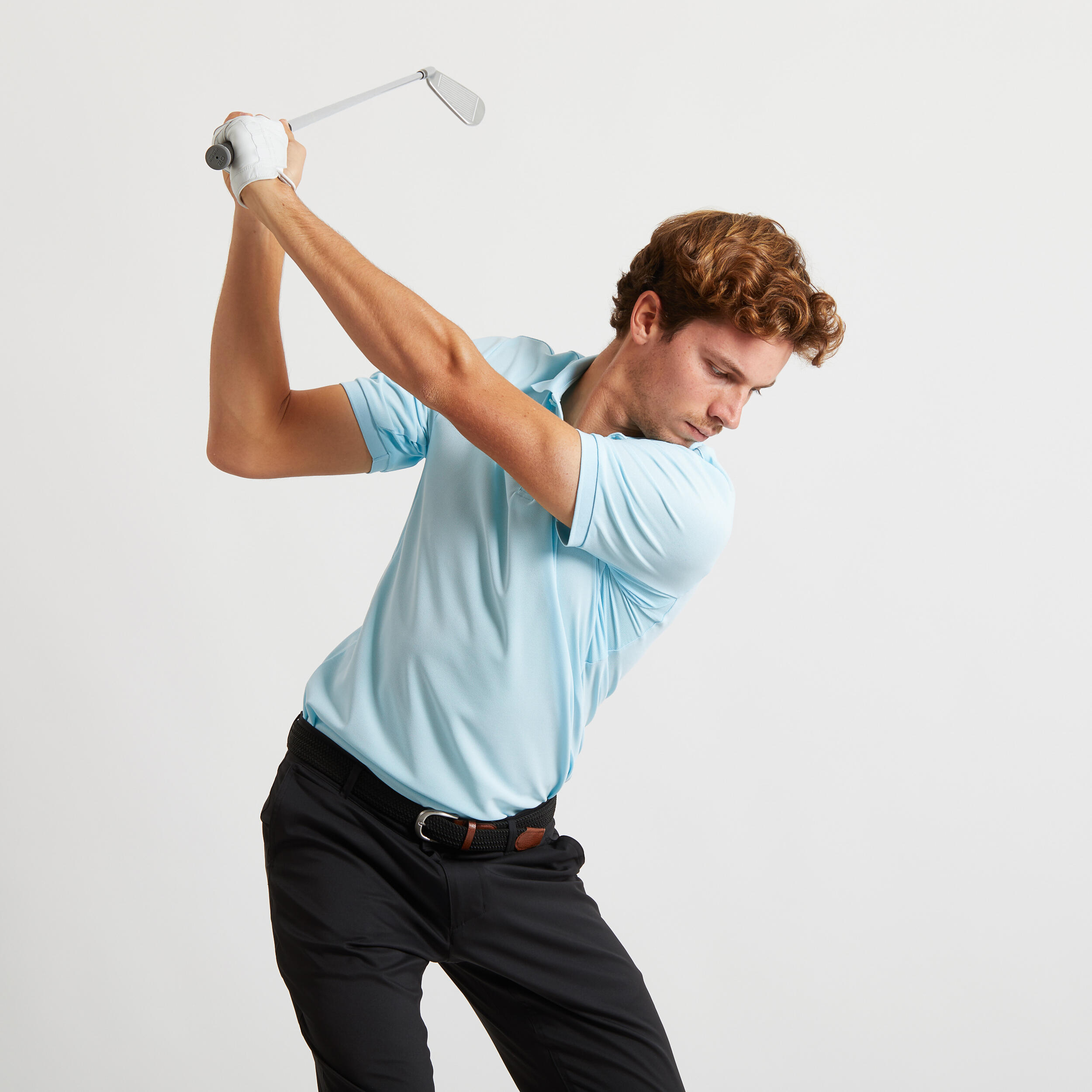 INESIS Pánska golfová polokošeľa Light svetlomodrá L · záber 7
