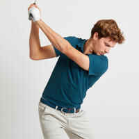 Men's golf short-sleeved polo shirt MW500 petrol