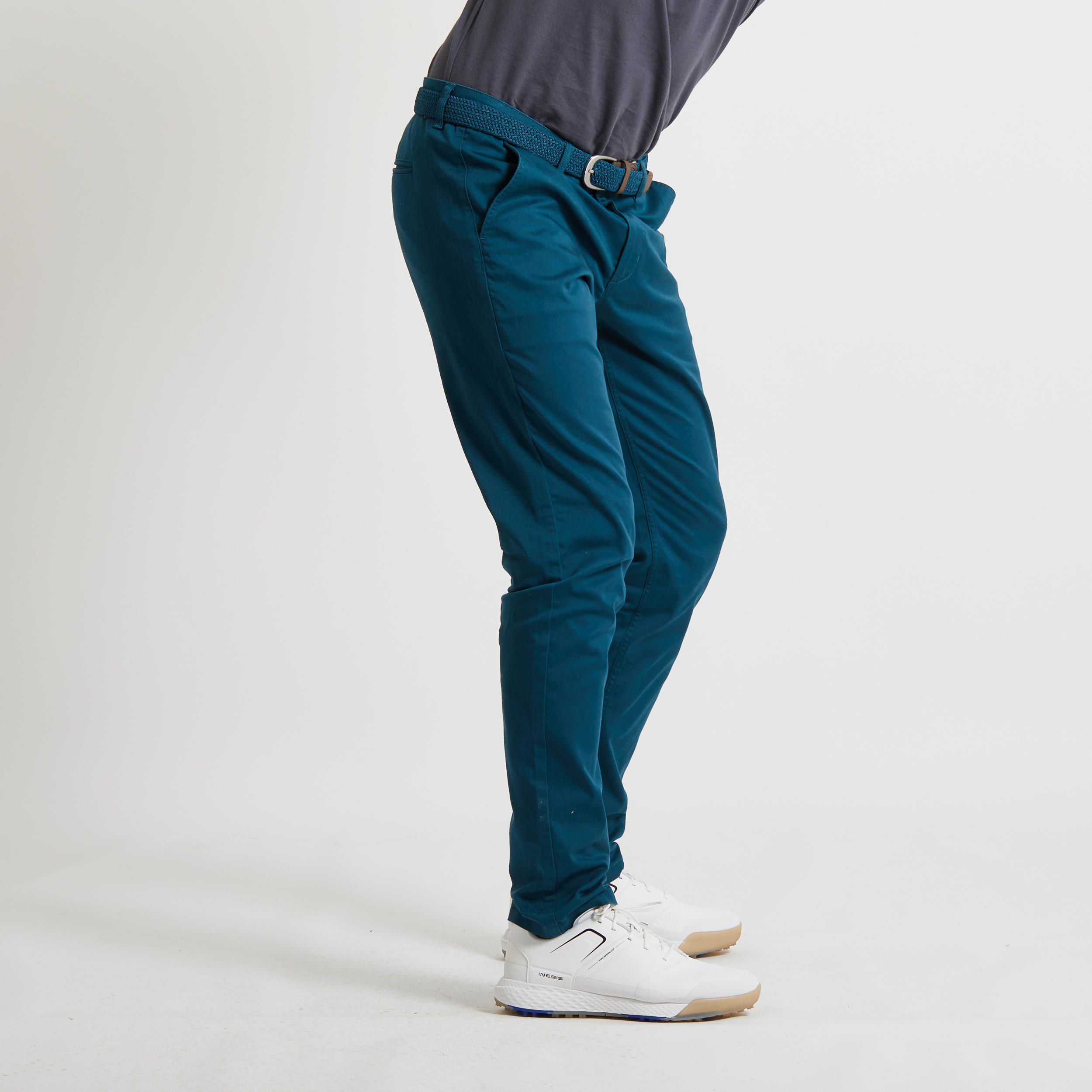Men's Golf Chino Trousers - MW500 Petrol Blue 3/5