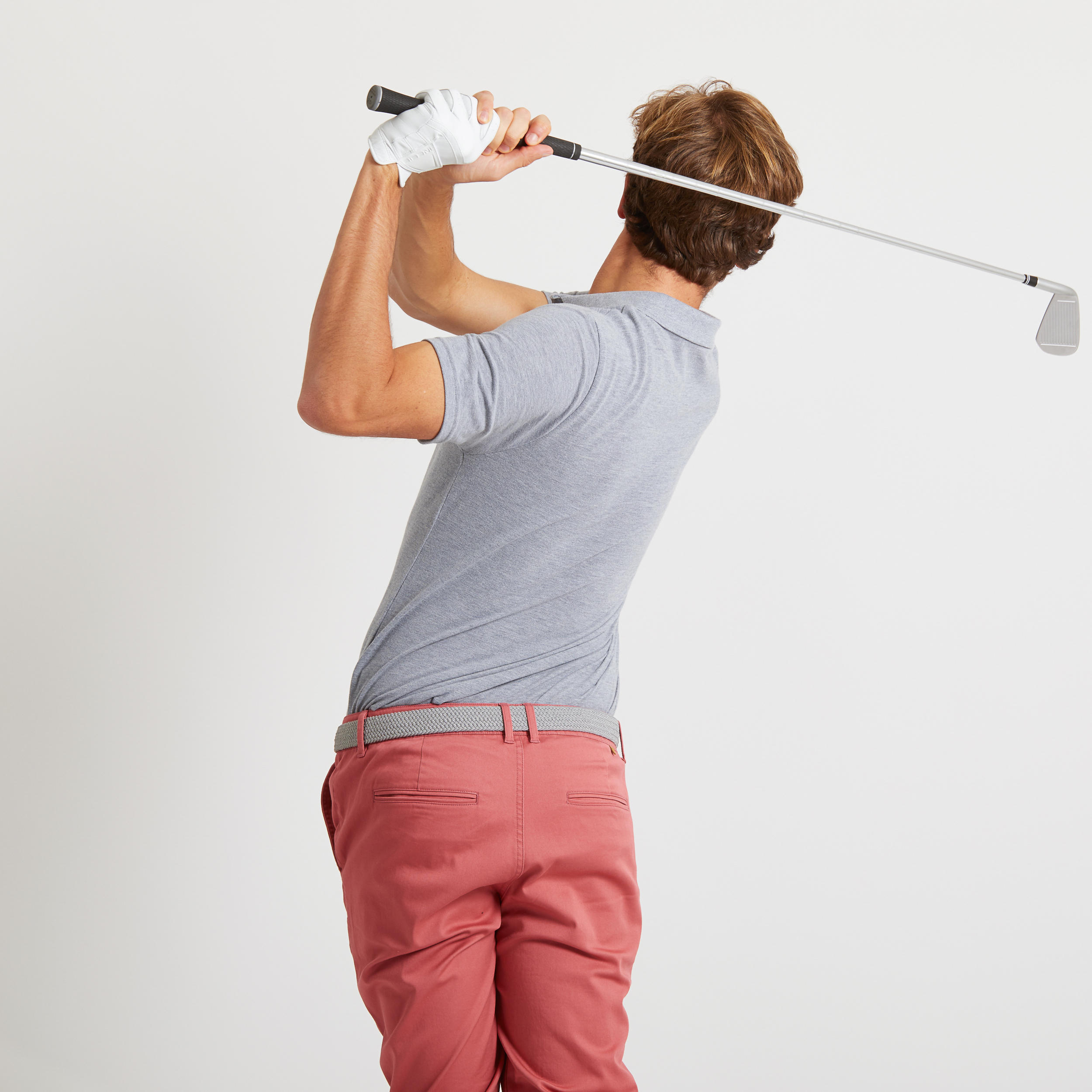 Men's golf short-sleeved polo shirt MW500 mottled grey 22/39