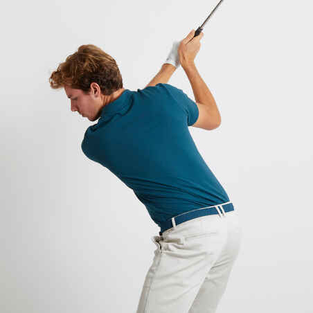 Men's golf short-sleeved polo shirt MW500 petrol