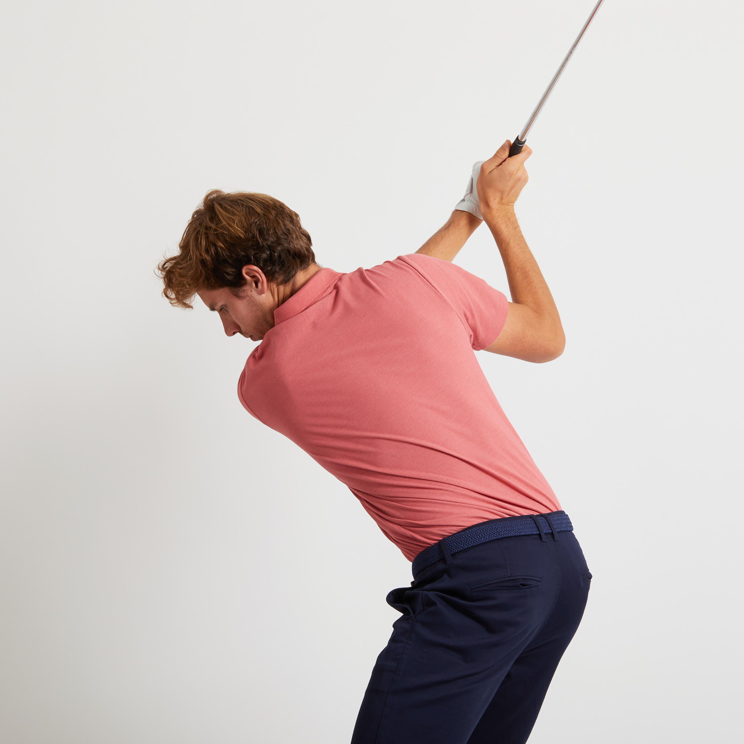 Men Golf Polo T-Shirt 500 Old Pink