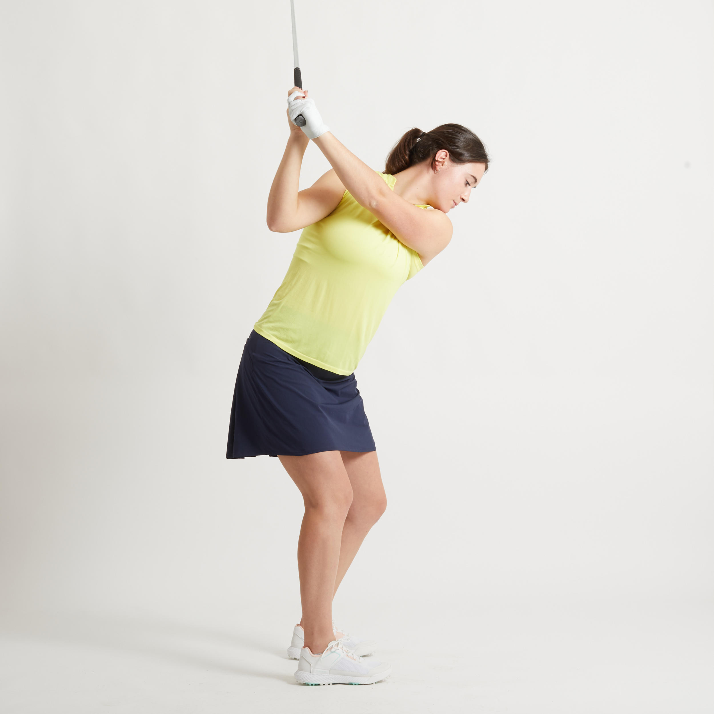 POLO DE GOLF SANS MANCHES ULTRALIGHT  FEMME JAUNE 3/7