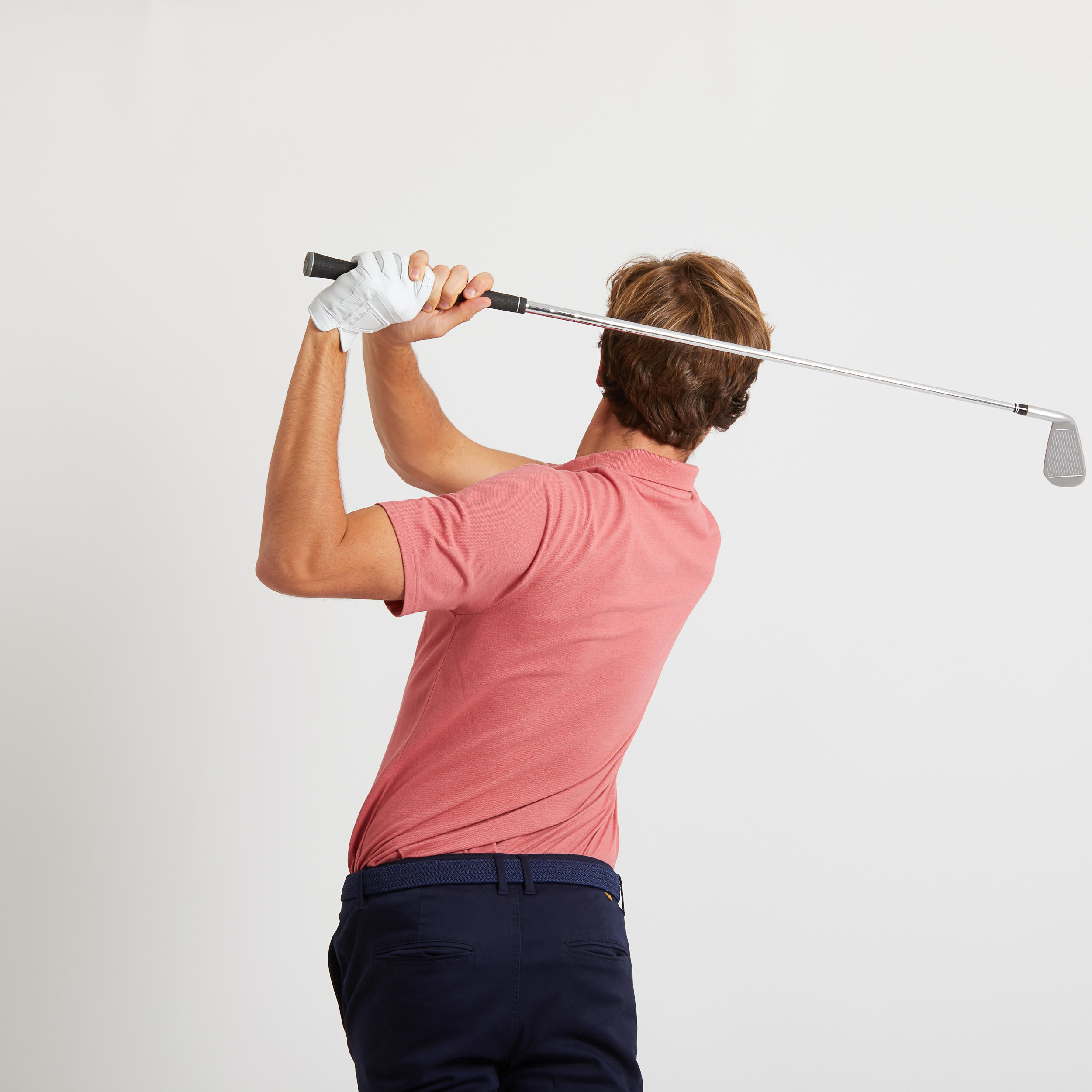 Men Golf Polo T-Shirt 500 Old Pink